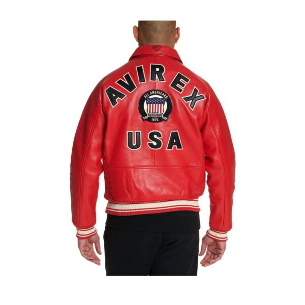 Avirex Limited Edition Red Icon Croc Leather Jacket – trex international