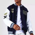 JERSEY VARSITY BOMBER JACKET WITH BADGES