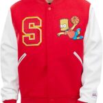 Freeze Max Mens Bart Simpson Ballin Varsity Jacket