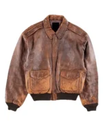 80s A2 Flight Vintage Style Military Brown Leather Jacket | Trendy Leather Jackets