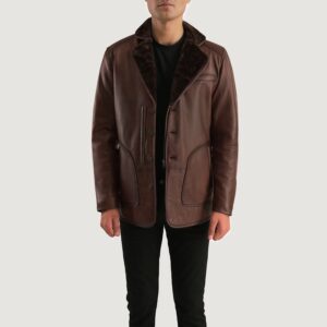 Trendy Rocky Brown Fur Leather Coat | Trendy Leather Jackets