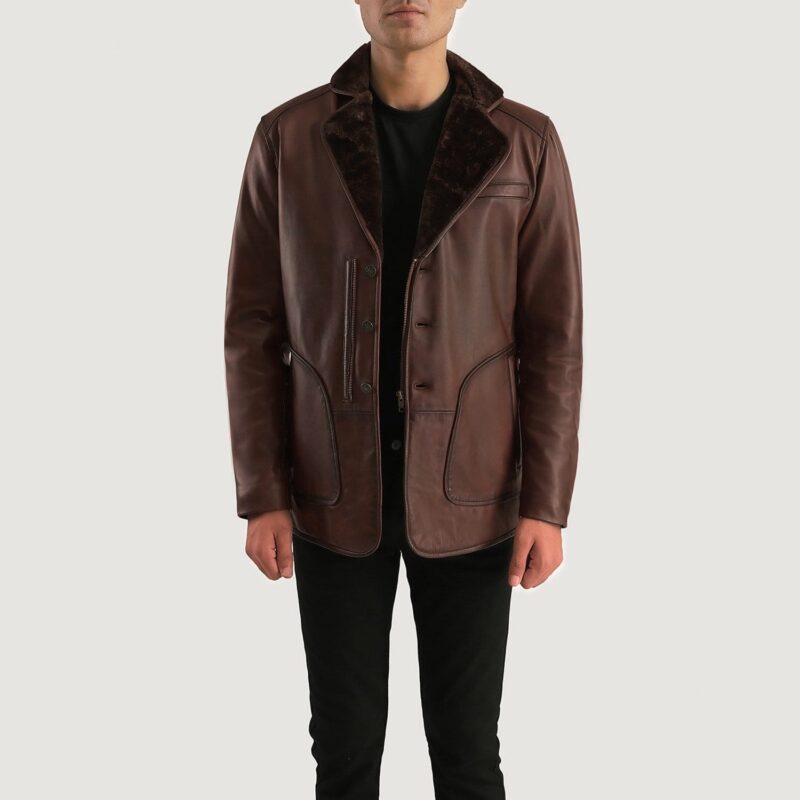 Trendy Rocky Brown Fur Leather Coat | Trendy Leather Jackets