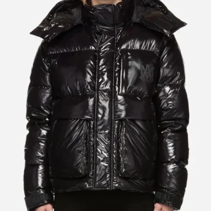 Amiri Shiny Hooded Puffer Jacket | Trendy Leather Jackets