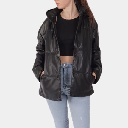 Women’s Lotus Puffer Jacket | Trendy Leather Jackets
