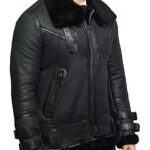 Men's B3 Bomber - RAF Aviator Real Sheepskin Leather Jacket - Image 2