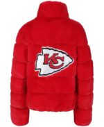 Women's Cuce Red Kansas City Chiefs Faux Fur Full-Zip Coat - Image 2