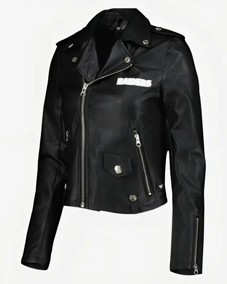 WhatsApp Image 2026-02-04 at 2.39.08 PM (2) American Football Las Vegas Raiders Black Biker Jacket - Image 1
