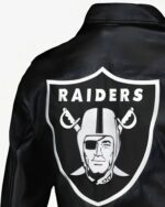 American Football Las Vegas Raiders Black Biker Jacket - Image 2