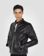 Black biker jacket, cowhide leather - Image 3