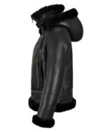 Women's B3 Bomber Hooded Classic Shearling Jacket - Image 3